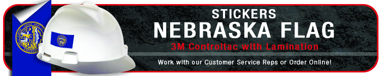 Nebraska State Flag Stickers | CustomHardHats.com
